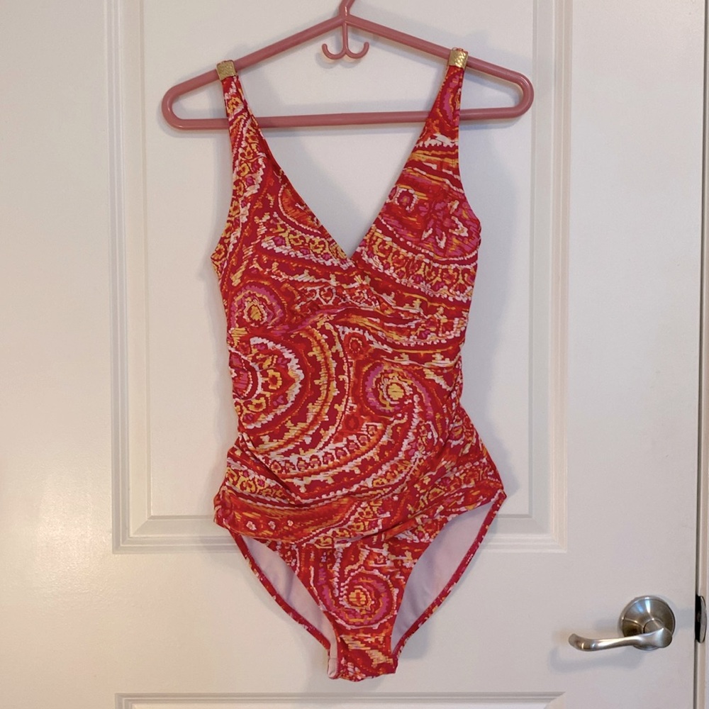 Ralph Lauren pink/orange one piece swimsuit